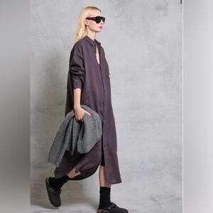 Mamene Florence Shirt Dress In Linen - Raisin